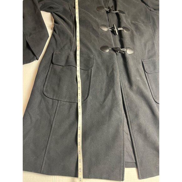 NWT Gap Women's Black Lined Pea Coat XL toggles midi length preppy dress coat - Picture 14 of 15